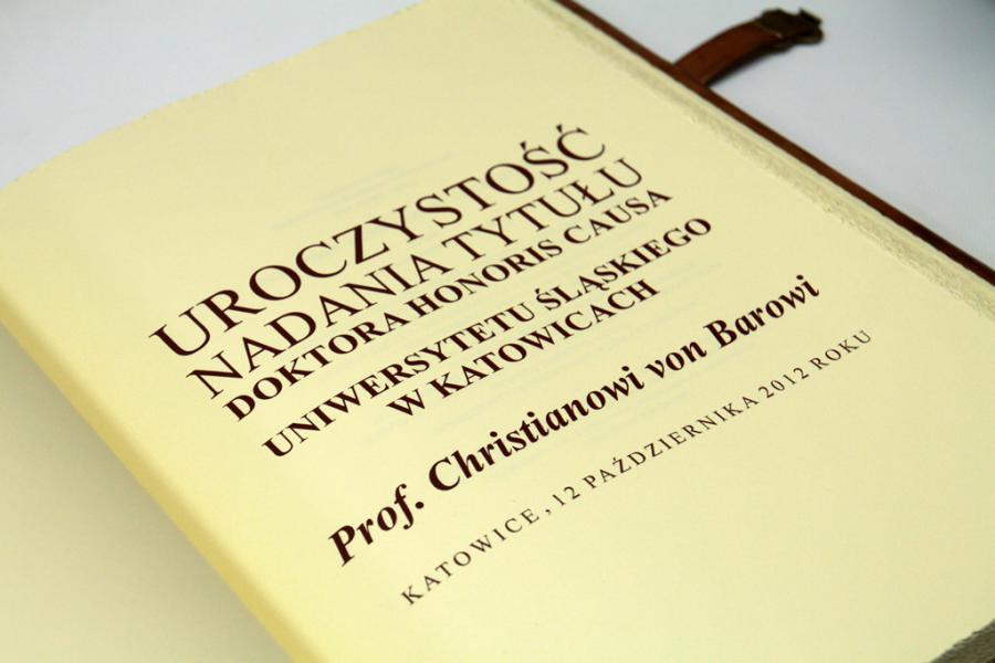 Uroczystość nadania tytułu doktora honoris causa prof. Christianowi von Barowi